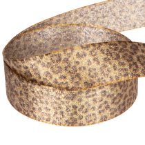 Artikel Leopardmönstrat presentband för kreativ dekoration och blomsterdekoration, 25 mm x 20 m