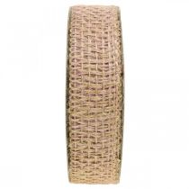 Dekorband jute rosa, natur 25mm jute band lanthus dekoration 10m