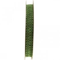 Juteband för dekoration, naturligt presentband, dekorativt band grönt 15mm 15m