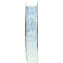 Organza band fjäril blå 15mm 20m
