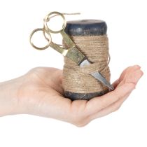 Artikel Bandrulle juteband med sax Ø5cm H8cm 2st