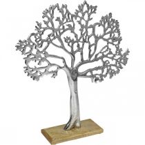 Deco träd metall stor, metall träd silver H42,5cm