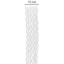 Artikel Bomullsspetsband, fint dekorativt band för pyssel, 15 mm brett, 10 m långt