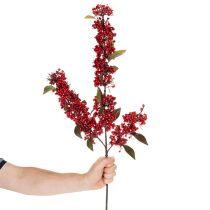 Artikel Konstgjord gren med röda bär och blad, 96 cm