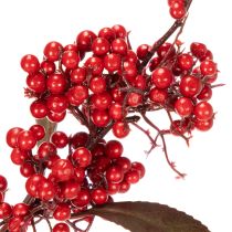 Artikel Konstgjord gren med röda bär och blad, 96 cm