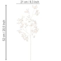 Artikel Konstgjord vit bärgren, dekorations-/pysselmaterial, 52 cm