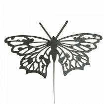 Blomplugg metallfjäril svart 10,5×8/44cm 3st