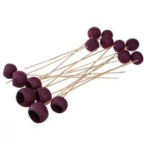 Artikel Klockbägare på stjälk torr dekoration begravningsblomster vinröd 15 st