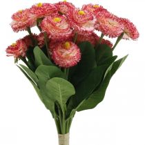 Konstgjord blomma, konstgjord bellis i gäng, prästkragar vit-rosa L32cm 10st