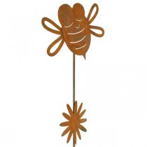 Artikel Trädgårdsstakebi, vårdekoration, metallpåle rost L24,5cm 6 st