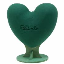 Blommigt skum 3D hjärta med fot blommigt skum grönt 30cm x 28cm