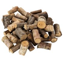 Artikel Dekorativa björkträbitar med bark för hantverk, 3 cm, 300 g