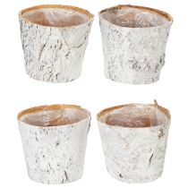 Artikel Kruka med barkliknande utseende, perfekt för rustik inredning och växtdekoration, 12 cm, 4 delar