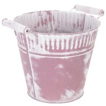 Artikel Plåthink, lila och vitkalkad, Ø19cm H17cm, 1 st.