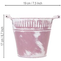Artikel Plåthink, lila och vitkalkad, Ø19cm H17cm, 1 st.