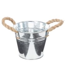 Artikel Glansig metallhink med rephandtag, Ø12 cm