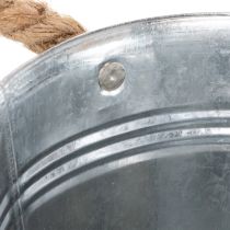 Artikel Glansig metallhink med rephandtag, Ø16 cm