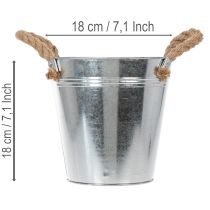 Artikel Glansig metallhink med rephandtag, Ø18 cm