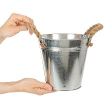 Artikel Glansig metallhink med rephandtag, Ø18 cm