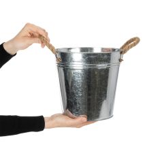 Artikel Glansig metallhink med rephandtag, Ø22 cm