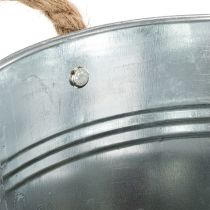 Artikel Glansig metallhink med rephandtag, Ø25 cm