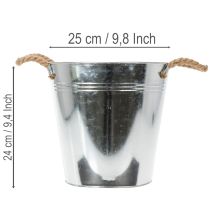 Artikel Glansig metallhink med rephandtag, Ø25 cm
