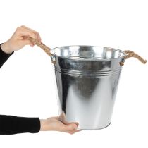 Artikel Glansig metallhink med rephandtag, Ø25 cm