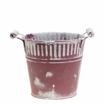 Artikel Plåthink lila vit tvättad Ø15cm H14,5cm 1 st