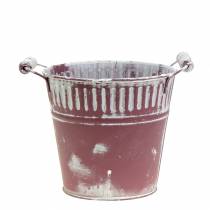 Artikel Plåthink lila vit tvättad Ø16cm H15cm 1 st