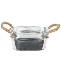 Artikel Metallskål med rephandtag, silver, 22 cm hög, 10 cm hög