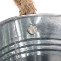 Artikel Metallskål med rephandtag, silver, 22 cm hög, 10 cm hög