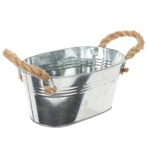 Artikel Metallskål med rephandtag, silver, 22 cm hög, 10 cm hög