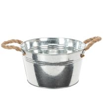 Artikel Glansig metallskål med rephandtag, Ø22 cm