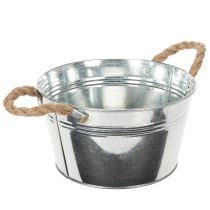 Artikel Glansig metallskål med rephandtag, Ø22 cm