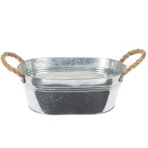 Artikel Oval plåtskål i silver 30 cm x 17 cm x 10 cm