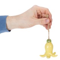 Artikel Keramiska blomhängen, glad design, blommönster, vårdekoration, 9 cm, 6 stycken