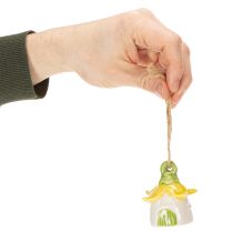 Artikel Hängande dekoration blomma keramik älvhus som dekoration för upphängning 6cm 6st