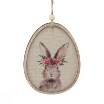 Artikel Blommabild kanin i ägg Påskägg dekoration trä 9,5×12cm 6st