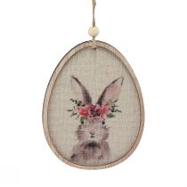 Artikel Blommabild kanin i ägg Påskägg dekoration trä 9,5×12cm 6 st