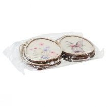 Artikel Blommabild kanin i ägg Påskägg dekoration trä 9,5×12cm 6 st