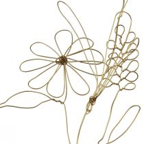 Artikel Blomgirlang metall dekorativ hängare guldmotiv äng 110cm