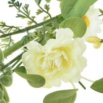 Artikel Konstgjord blomstergirlang dekorativ girlang krämgul vit 125cm