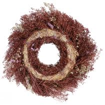 Artikel Blomkrans, torkad blomkrans, vinröd, rosa, Ø25cm