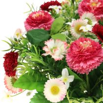 Blommakrans med Bellis rosa-vit Ø30cm