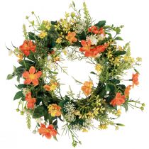 Artikel Konstgjord blomsterkrans anemoner orange Ø30cm H9cm