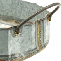 Blomskål metall zinkskål antik set om 2 L45cm/59cm