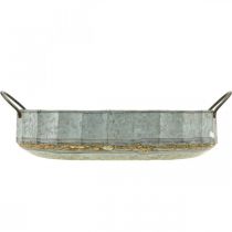 Artikel Blomskål metall zink bricka antik set om 2 L45cm/59cm