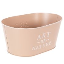 Artikel Oval blomskål i zink, antik ros, kruka, 27×18 cm, H12,5 cm