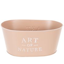 Artikel Oval blomskål i zink, antik ros, kruka, 27×18 cm, H12,5 cm