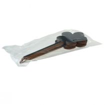 Artikel Blompålar mini träplaketter svarta Ø10cm 6-delat set dekoration